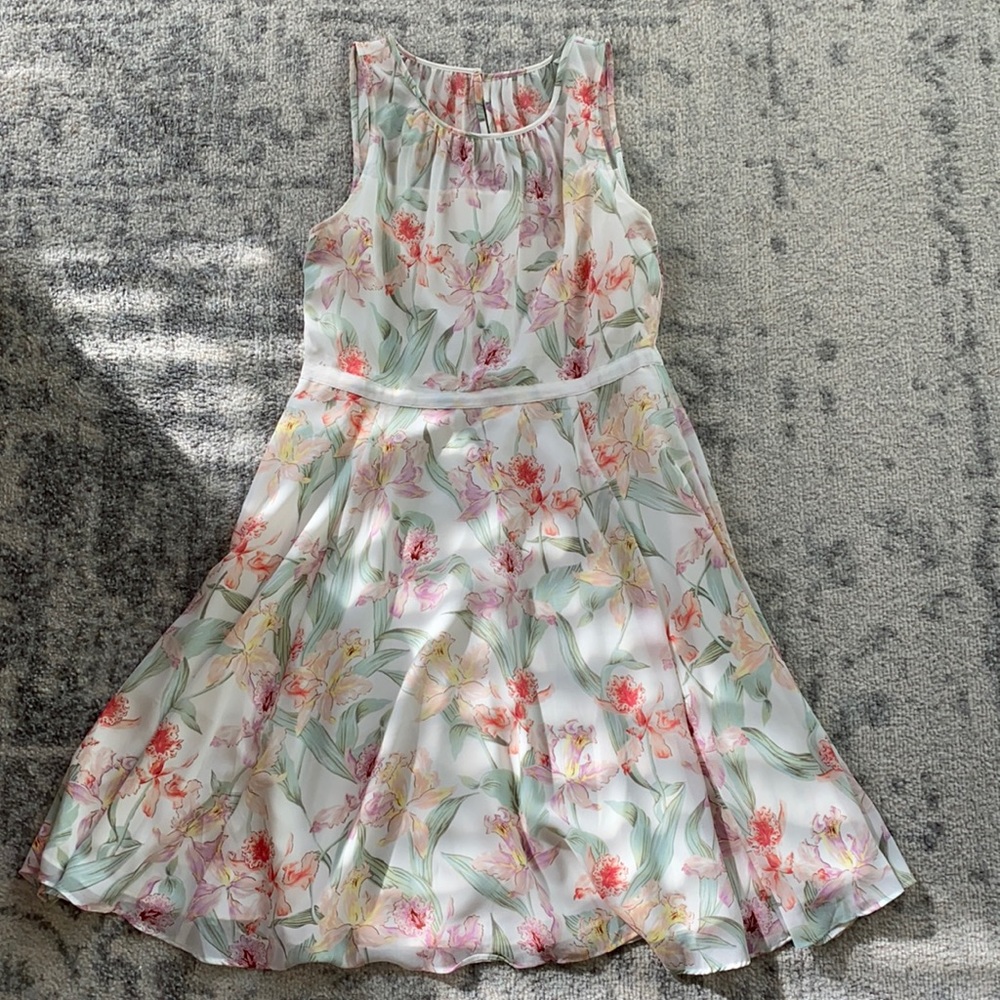 Ann Taylor floral chiffon dress
